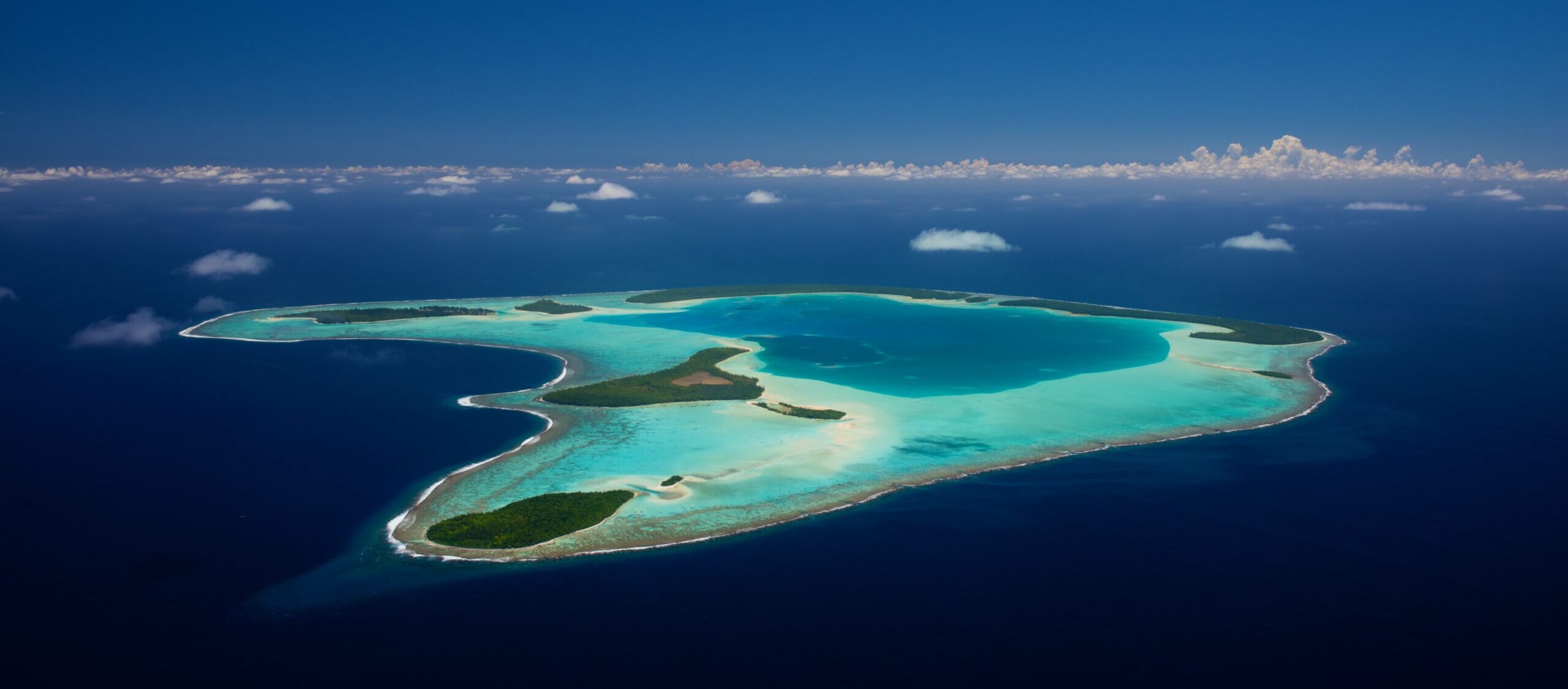 View of the entire Tetiaroa atoll of The Brando resort in Tahiti